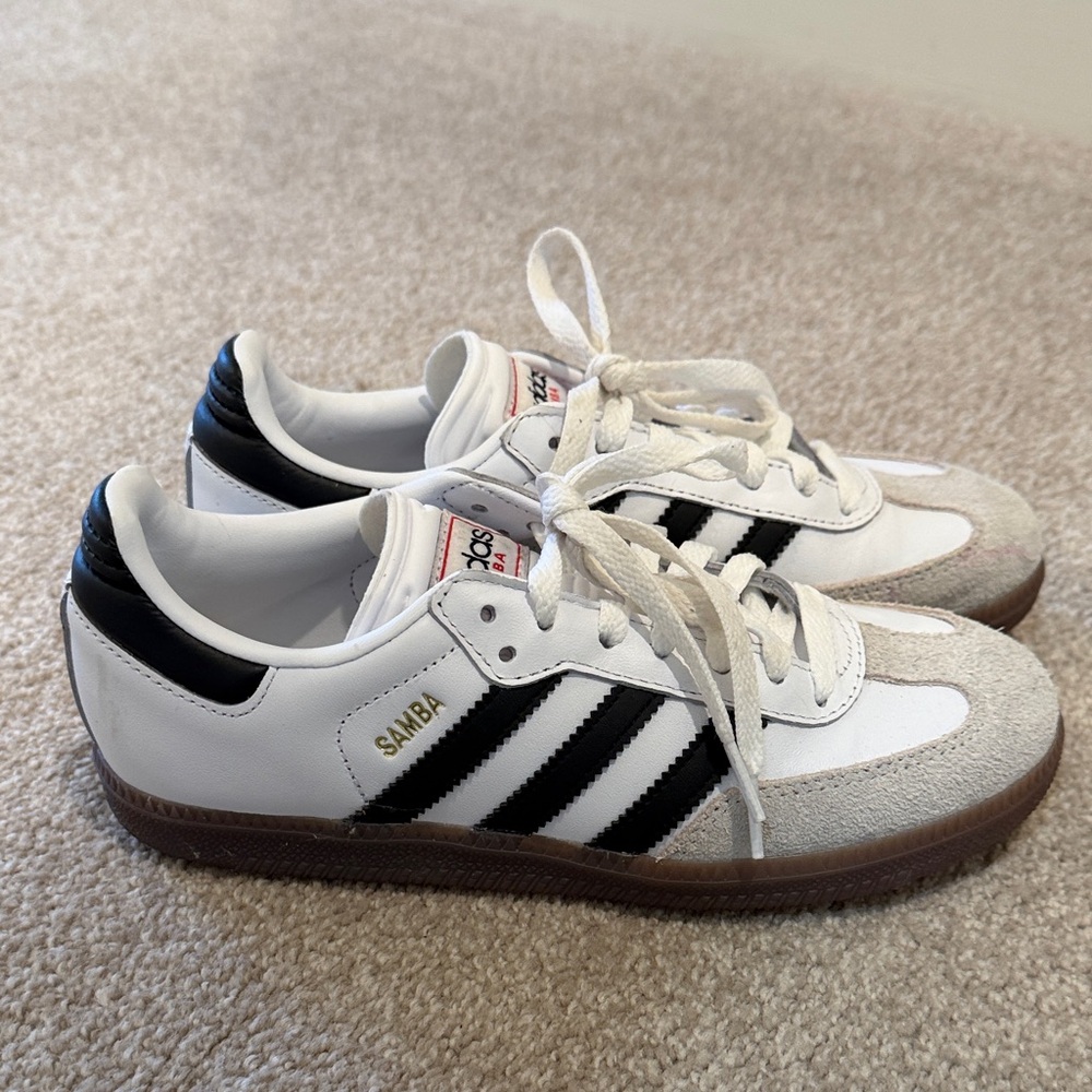 Adidas Samba Kids Sneakers - White, Black, and Brown